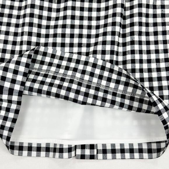 J Crew Women's Sweetheart Gingham Sheath Dress Size 2 Black White Linen Blend - Picture 6 of 16